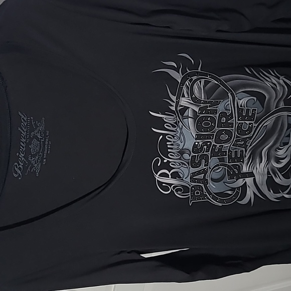 Susan Fixel black bejeweled  blouse  Loose  around the waist area SizeL pre love - Picture 1 of 3